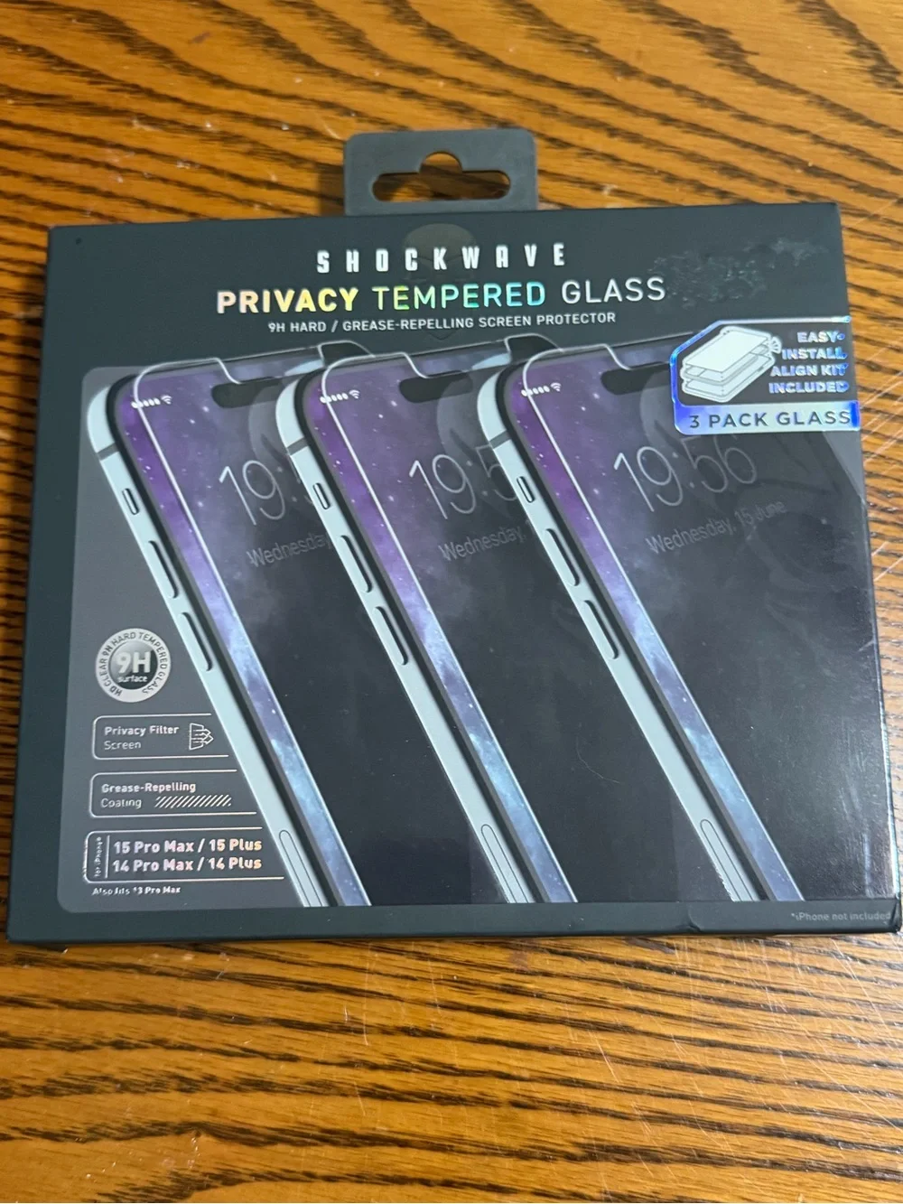 Privacy Tempered Glass Screen Protector (3-Pack) - Black
